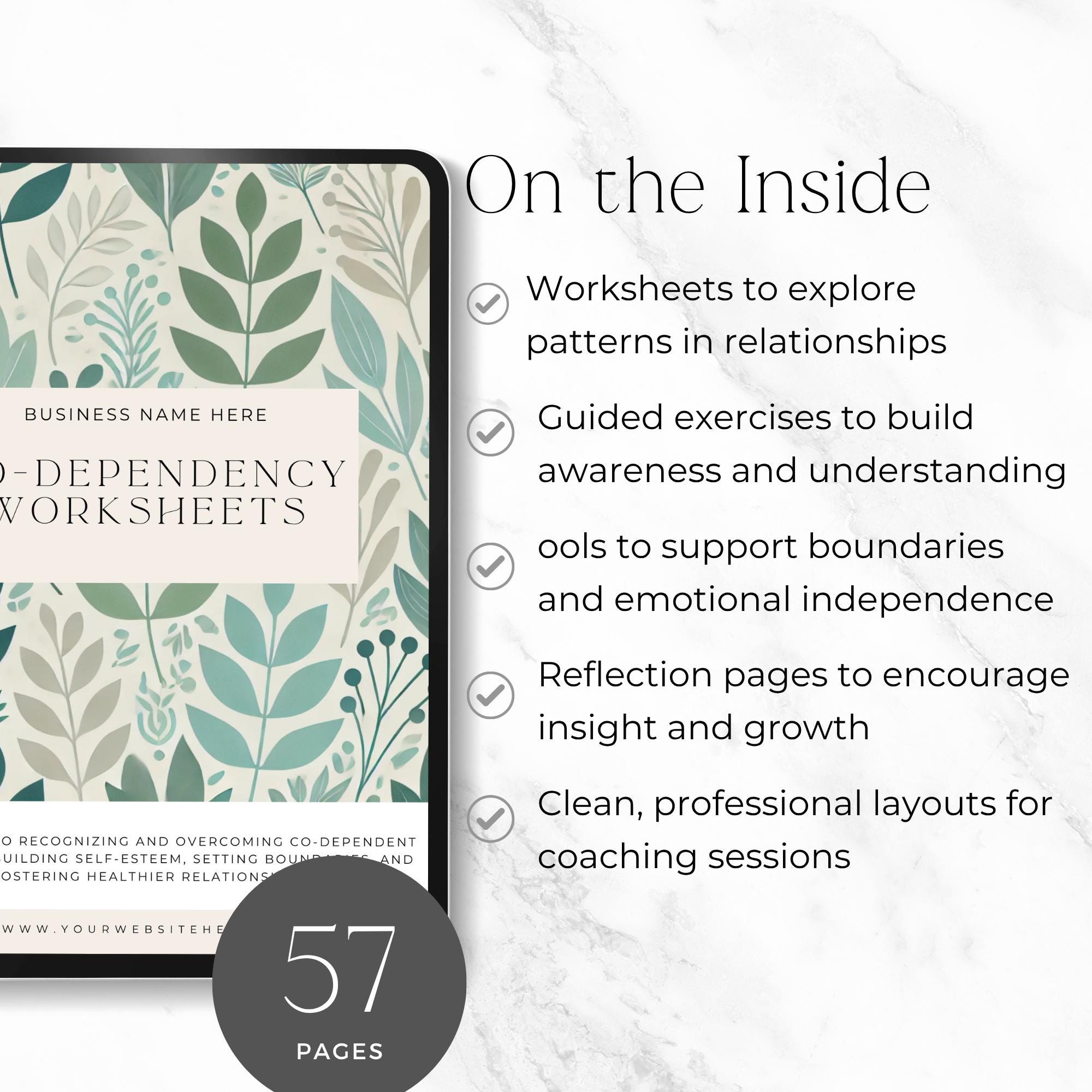 Codependency Workbook PDF, Therapy Worksheets Bundle, Boundary Setting ...