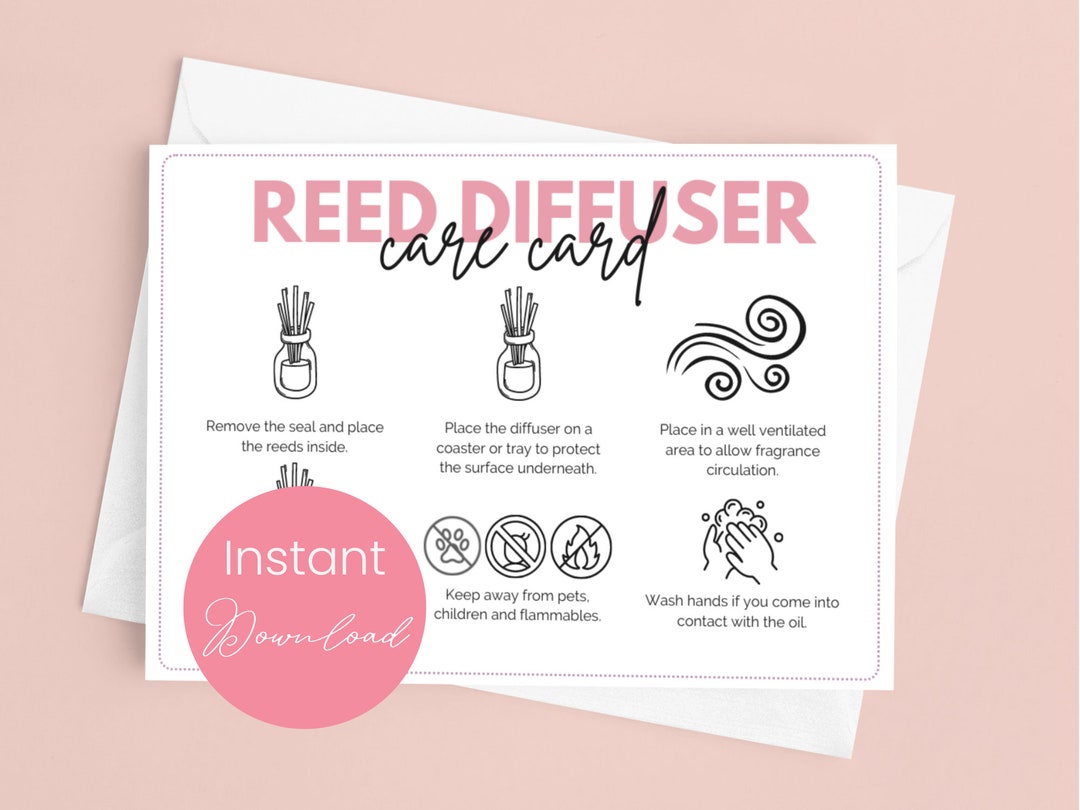 Reed Diffuser Care Card Template for Reed Diffuser Safety Label