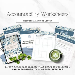accountability worksheets for life coaches printable
client reflection and action planning coaching pages