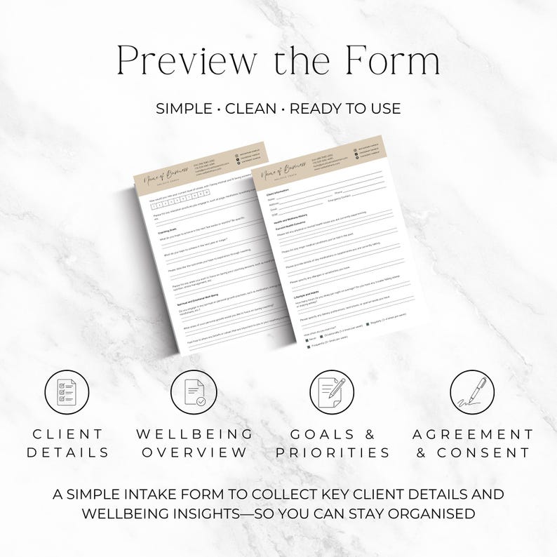 Holistic Coach Client Intake Form | Wellness Coaching Questionnaire ...