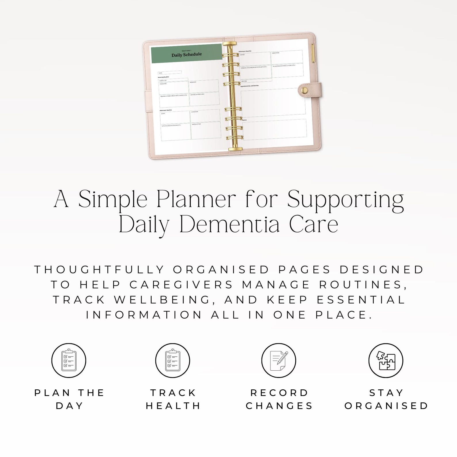 Dementia Care Planner Printable, Caregiver Planner & Daily Routine ...