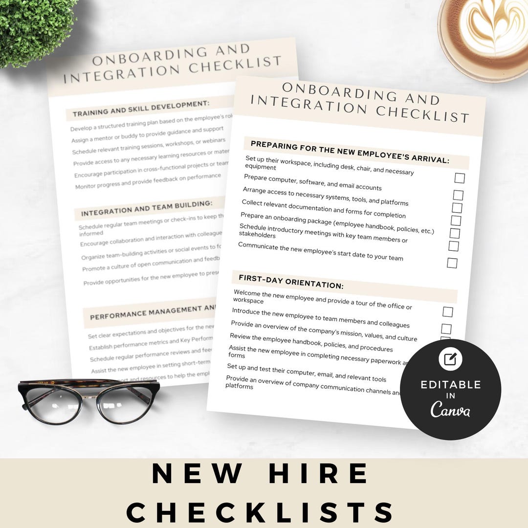 New Hire Checklist, Employee Onboarding Template, Editable HR Checklist ...