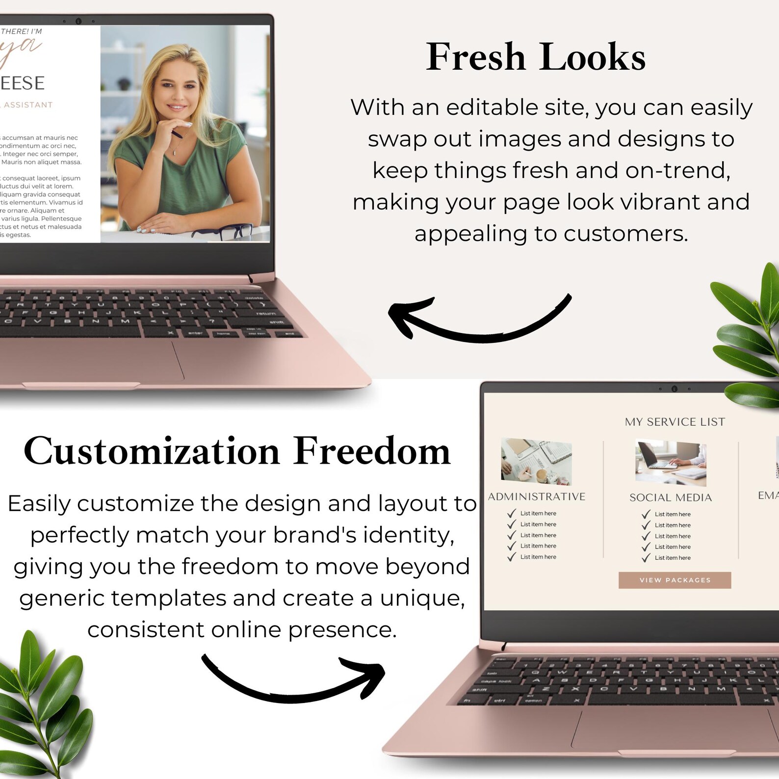 Virtual Assistant Website Template Canva, Beginner VA Website, Editable ...