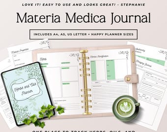 Materia Medica Journal | Kräuterplaner | Leitfaden für ätherische Öle | Kräuterapotheken-Logbuch | Botanisches Studienjournal | A4 & US Letter