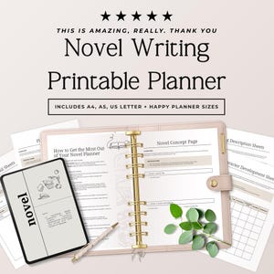 Novel Writing Planner Printable, Author Planner PDF, Story Outline Template, Character Development Workbook, Book Writing, NaNoWriMo Phase 4