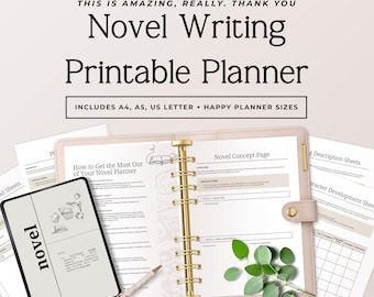 Novel Writing Planner Printable, Author Planner PDF, Story Outline Template, Character Development Workbook, Book Writing, NaNoWriMo Phase 4