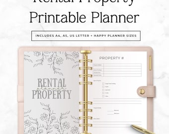 Rental Property Planner | Landlord Management Binder | Income Expense Tracker | Tenant Tracker | Property Inspection Log | Digital Download