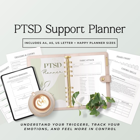 PTSD Recovery Journal Printable Trauma Therapy Planner for Anxiety Panic Attack Tracker Mood Log Coping Skills Mental Health Workbook P3 PDF