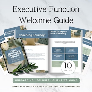 ADHD Coach Welcome Packet | Executive Function Coaching | Client Onboarding Canva Template | Neurodivergent Coach Guide | A4 + US Letter