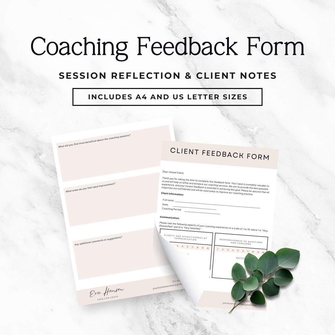 Coaching Feedback Form Template, Client Satisfaction Survey, End of ...