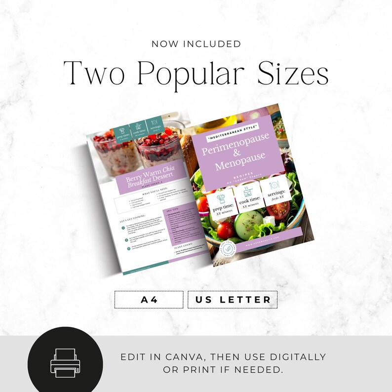 Menopause Recipe Book Template, Editable Canva Guide for Hormone Health ...