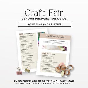 Craft Fair Checklist Printable, Vendor Booth Setup Planner, Pop Up Market Prep Checklist, Craft Show Planner for Handmade Sellers P2