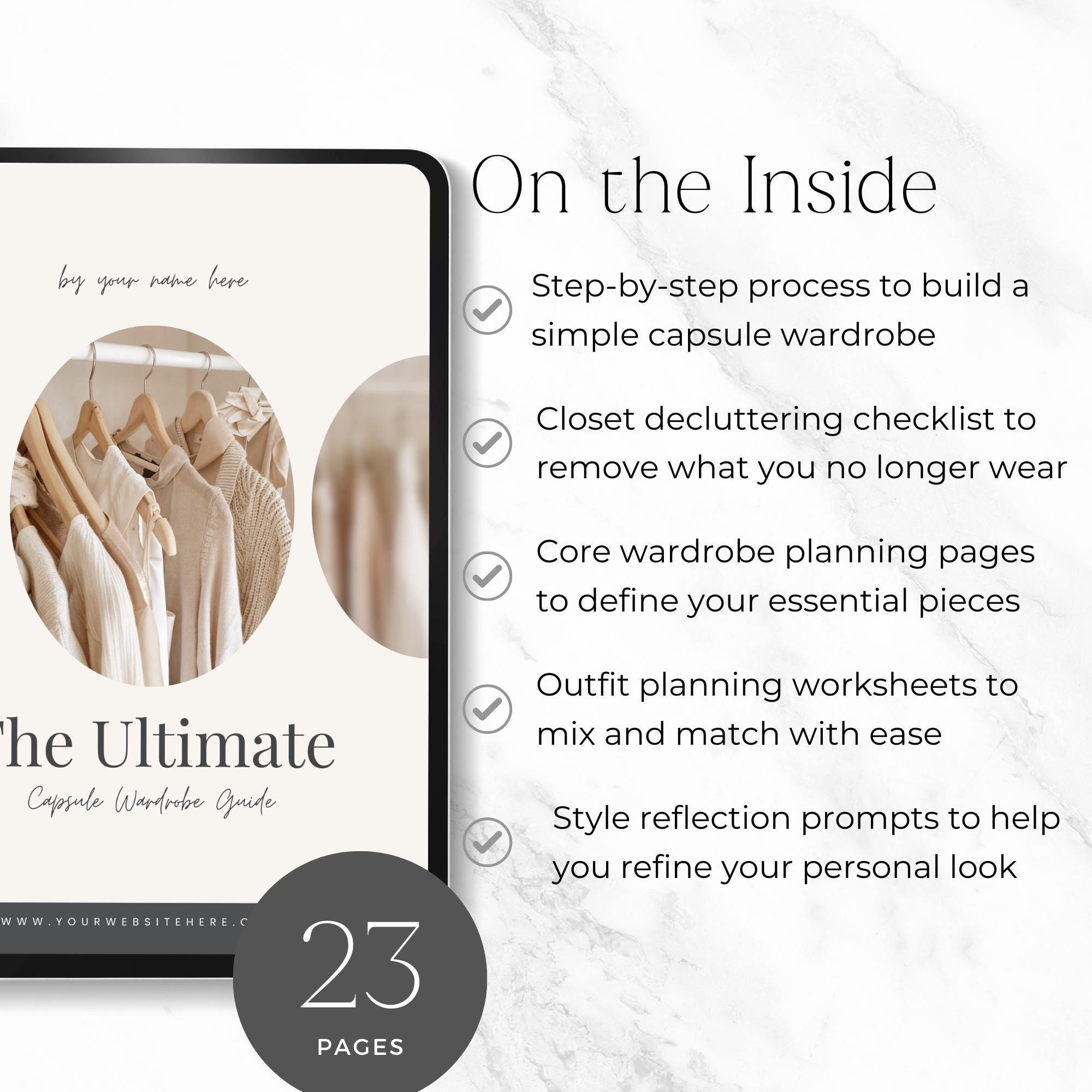 Capsule Wardrobe Ebook Template Editable in Canva, Minimalist Closet ...