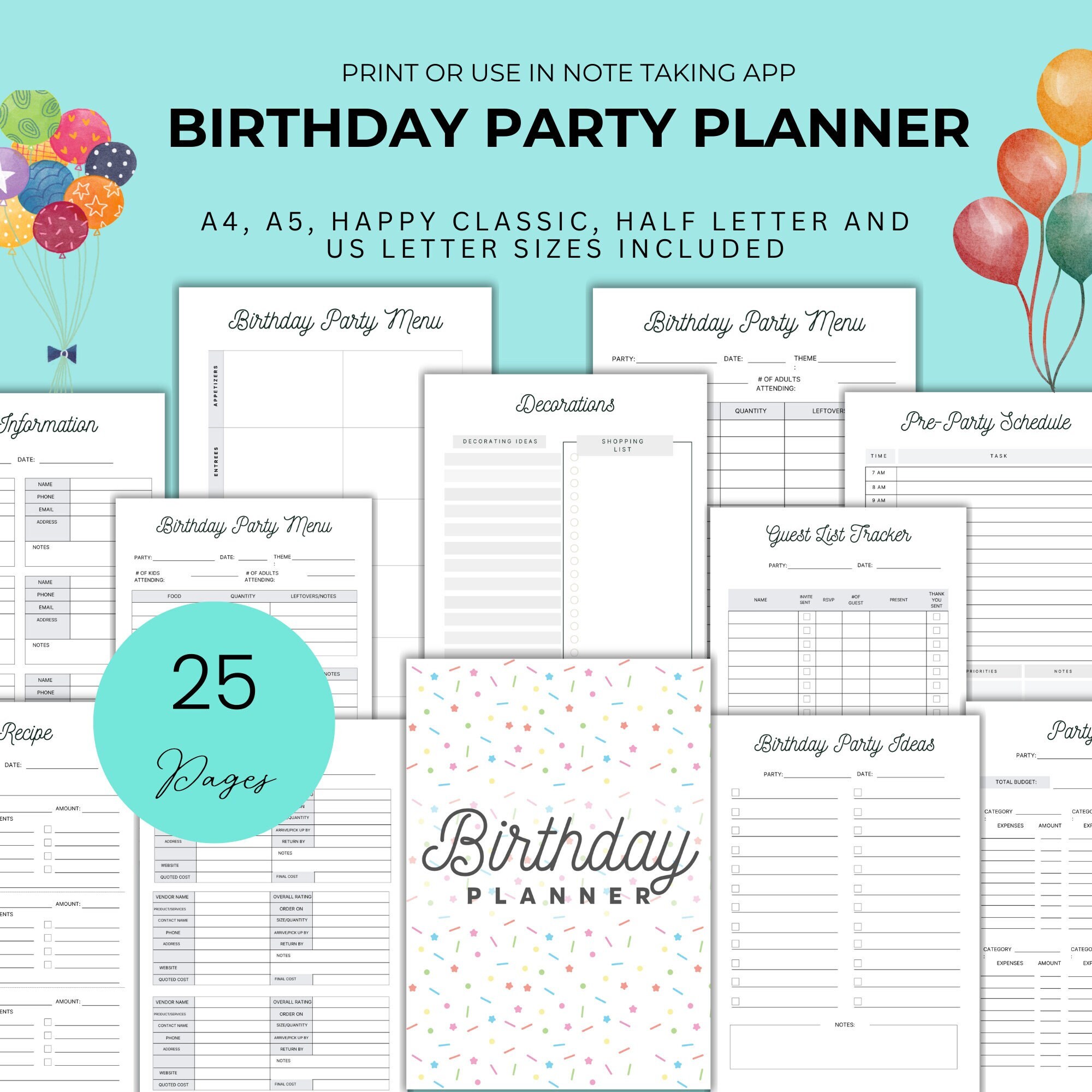 Birthday Party Planner Template