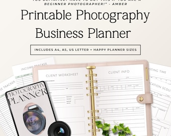 Photography Business Planner | Photographer Client Tracker | Photoshoot Planning PDF | Photography Workflow Organizer | A4 & US Letter
