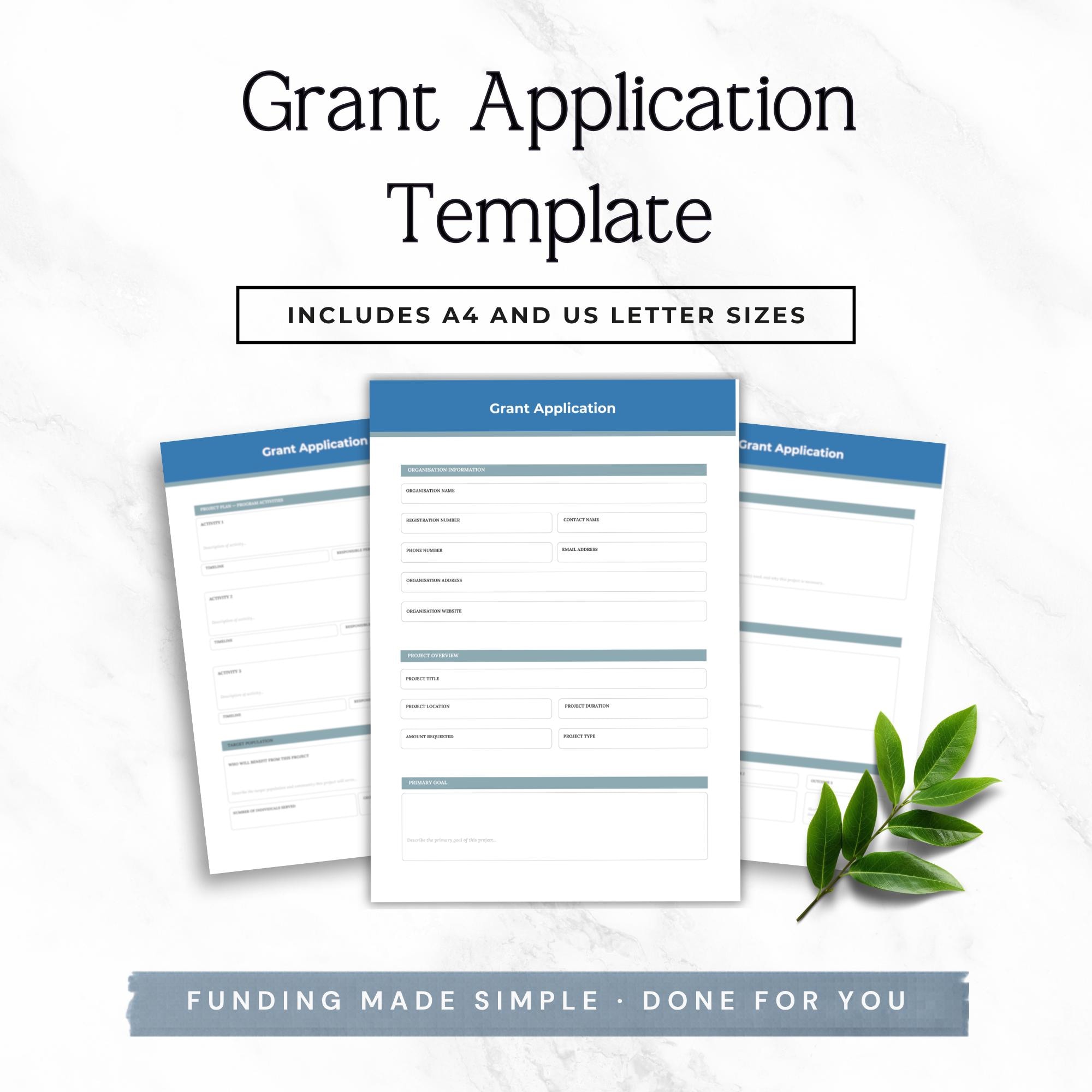 Funding Application Example Nonprofit Grant Application Template Canva Editable, Beginner Grant ...