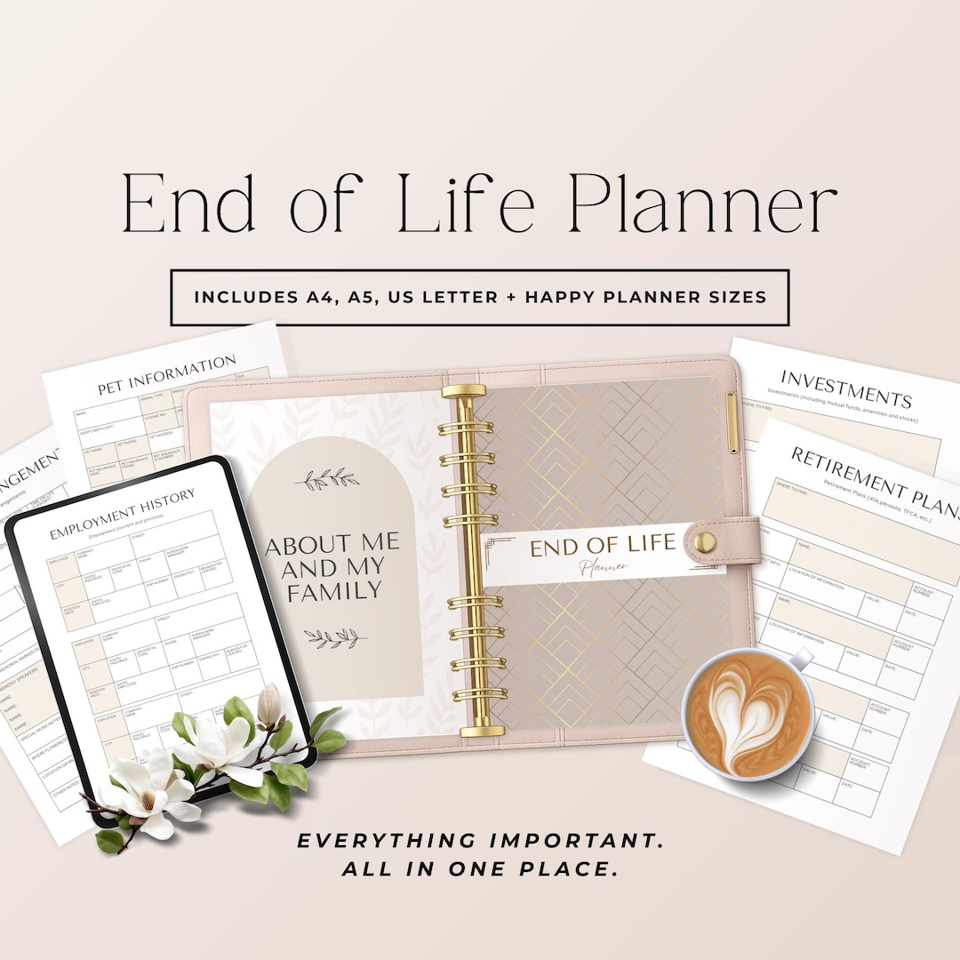 End of Life Planner Digital Download, Estate Planning Binder PDF, Final ...
