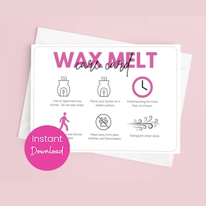 Wax Melt Care Card Template Wax Melt Geschenkset Box Anleitung Wachs schmelzen Verpackungseinsatz Printable Care Guide Wax Melt Business
