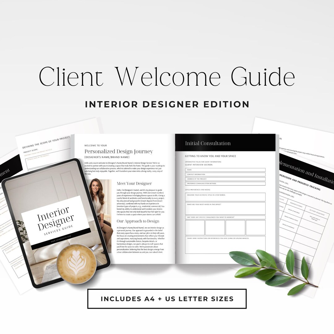 Interior Design Service Guide Template, Client Onboarding Packet in ...