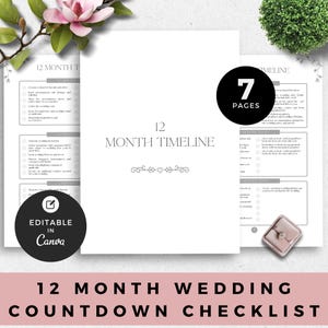 Bearbeitbarer Hochzeitsplaner Canva Hochzeit Checkliste 12 Monate Braut Countdown Printable Hochzeitsplaner Digitale Hochzeit Timeline Instant