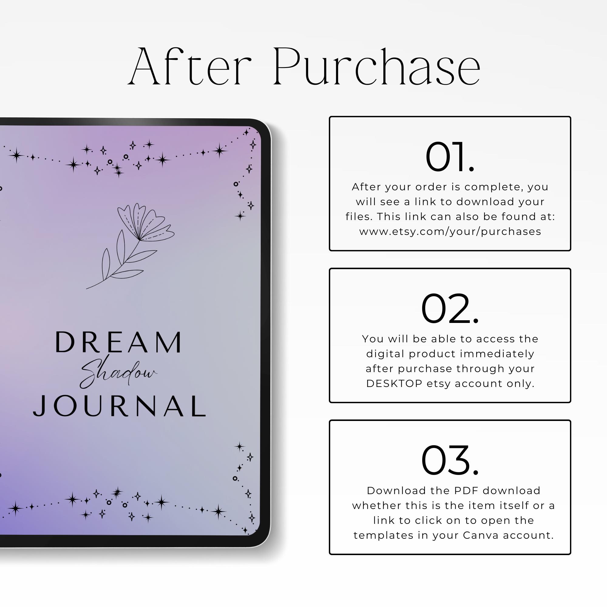 Dream Journal Printable PDF | Dream Interpretation Workbook | Lucid ...