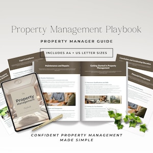 Property Management Training Guide Canva Template, Editable Property Manager Workbook for New Teams, Rental Operations Manual Set P2