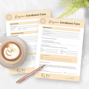 Daycare Enrollment Form Template Editable Childcare Form for Nursery Daycare Enrollment Form Template Editable Childcare Form for Nursery