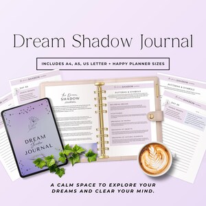 Diario dei sogni stampabile in PDF, modello di registro dei sogni guidato per ricordare i sogni, semplici pagine di monitoraggio dei sogni