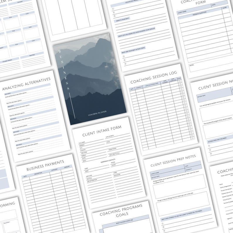 business planner for coaches with task and workflow trackers
printable coaching business organisation planner pdf