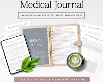 Medical Journal Printable, Medical Planner, Medication Log, Symptom Tracker, Health Binder PDF Download Phase 4
