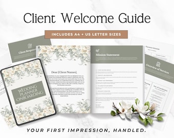 Wedding Coordinator Template, Wedding Planner Client Welcome Guide, Client Onboarding Packet, Editable Canva Services Booklet