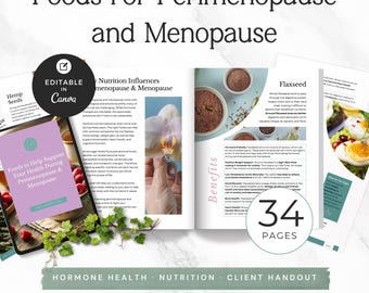 Menopause Nutrition Guide | Menopause Coach Template | Client Education Handout | Canva Resource | Perimenopause Client Guide A4 & US Letter