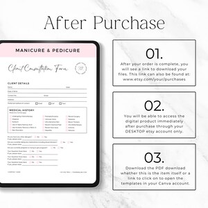 nail salon consent form template printable
nail technician client aftercare instruction sheet