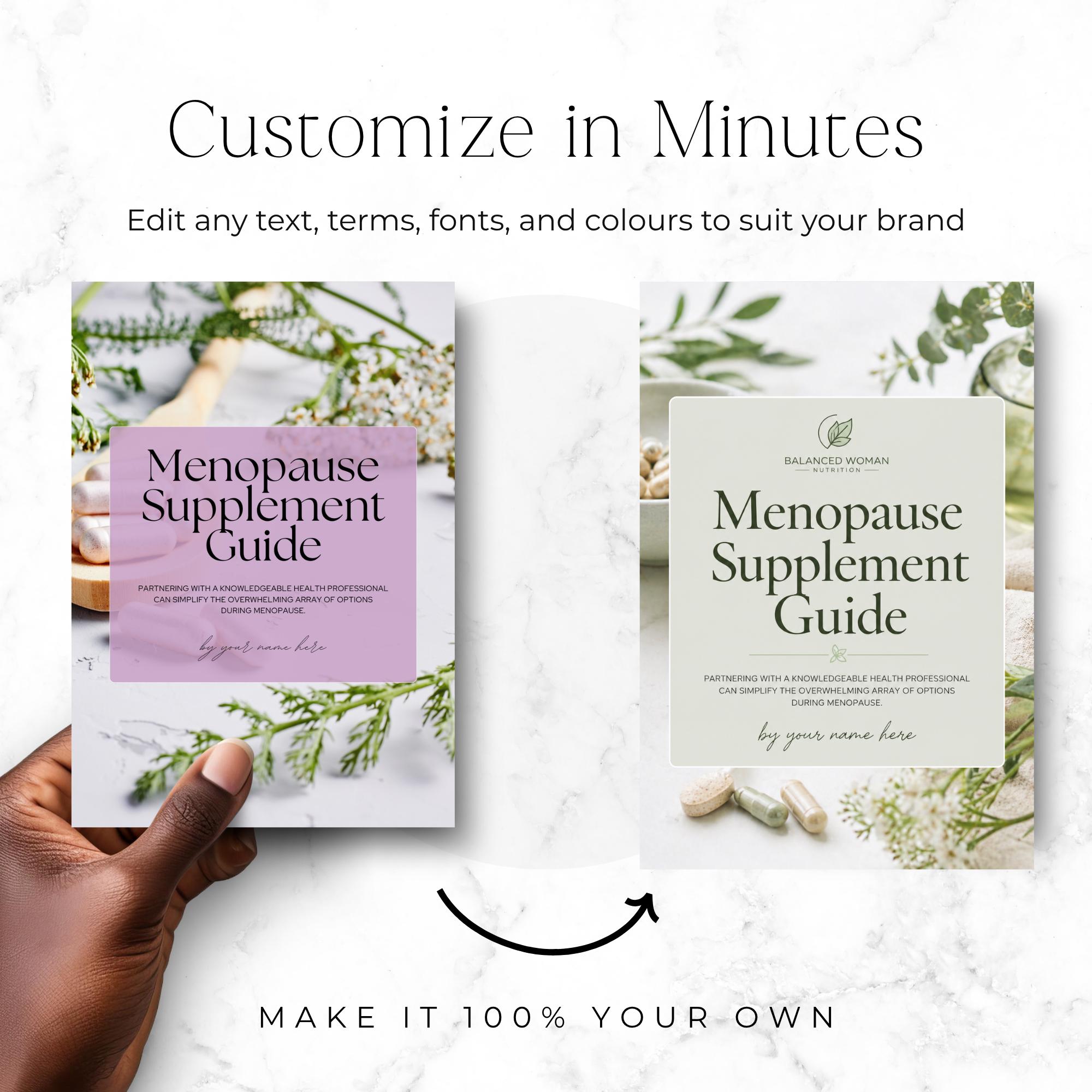 Menopause Guide Template Canva, Health Coach Lead Magnet, Hormone ...