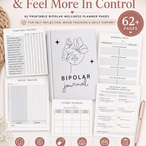 K&ouml;nnte beinhalten: Ein digitales Wellness-Planer-Set mit 62 druckbaren Seiten zur Stimmungs- und Symptomverfolgung. Das Set enth&auml;lt ein Journal-Cover mit Schmetterlings-Linienkunst, verschiedene Tracking-Tabellen und Arbeitsbl&auml;tter zur t&auml;glichen Reflexion.