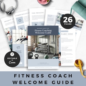 Personal Trainer Welcome Packet Template Canva, Fitness Coach Client Onboarding Guide, Gym Client Handbook, Editable Fitness Welcome Kit