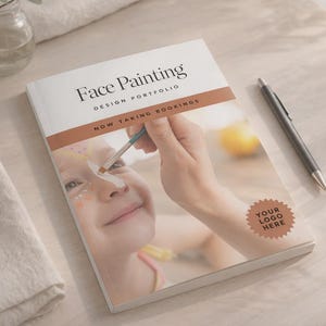 face painting portfolio template editable Canva
face painter price list and service guide template