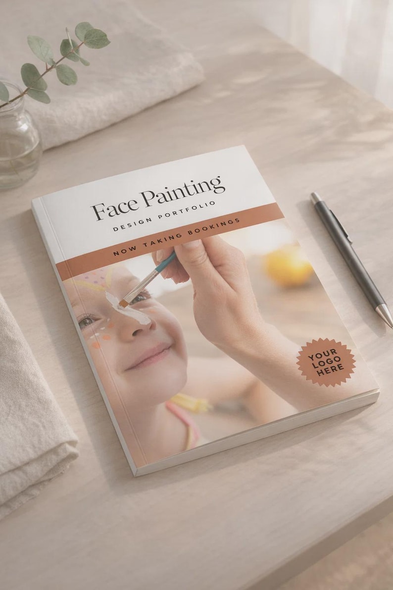 face painting portfolio template editable Canva
face painter price list and service guide template