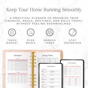 family budget and bill tracker printable planner
meal planner and grocery list printable PDF