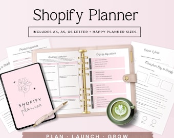 Shopify Planner, Shopify Store Launch Checklist, Ecommerce Business Planner, Online Shop Setup Organizer, Printable Digital Download Phase 4