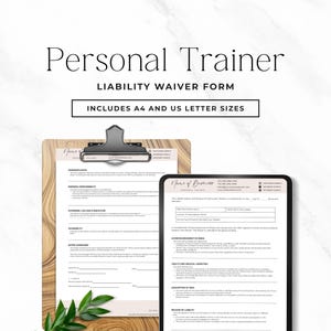 Personal Trainer Liability Waiver Template, Editable PT Client Agreement for Online Coach, Fitness Release Form Canva A4 US