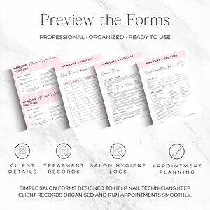 nail technician client intake forms pdf
manicure pedicure treatment record template