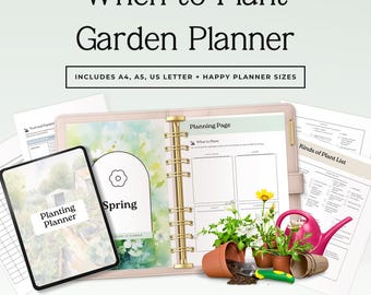 Vegetable Garden Planner | Garden Planning Kit | Planting Calendar | Seed Tracker Log | Harvest Log Sheet | Garden Layout | A4 & US Letter