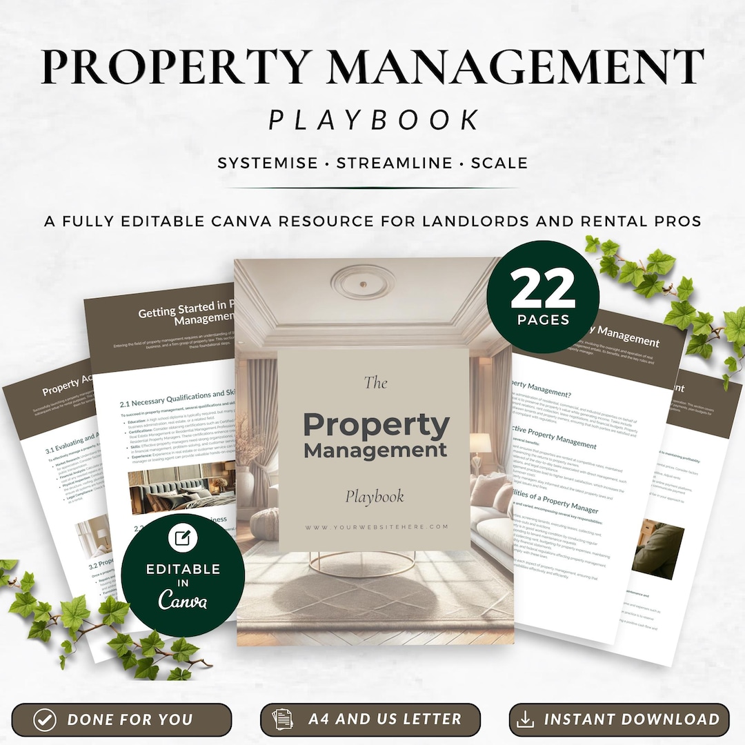 Property Management Training Guide Canva Template, Editable Property ...