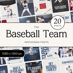 Baseball Team Instagram Templates | Editable Canva Posts | Game Day Social Media | Baseball Tournament Posts | Season Updates |Coach Content