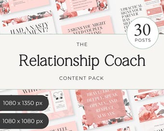 Therapy Instagram Templates, Couples Therapy Canva Posts, Relationship Coach Social Media Content, Counselling Marketing Kit P2