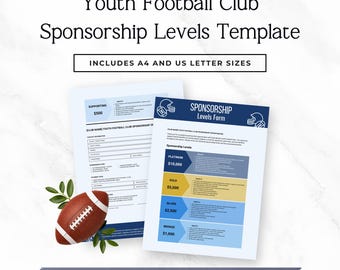 Vorlage für Fußballsponsoringstufen, Jugendfussball-Spendenaktionsflyer, bearbeitbares Canva-Sponsorformular, Sportteam-Outrange Phase 1