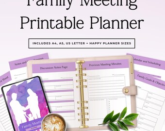 Family Meeting Planner Printable, Weekly Family Meeting Agenda for Parents, Family Check In Planner, Home Management Organizer PDF P2