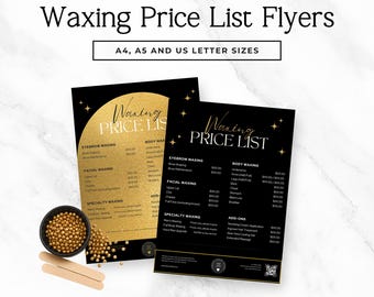 Waxing Price List Template, Editable Canva Wax Menu, Printable Esthetician Pricing Guide, Salon Service Menu, Sprint 1