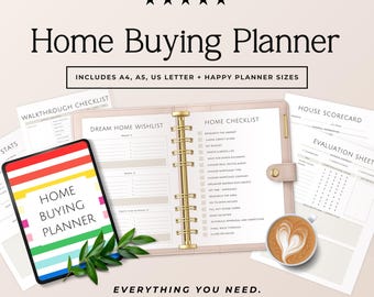 Home Buying Planner, House Buying Guide, First-Time Homebuyer Checklist, Moving Planner, House Hunting Guide for New Homeowners Phase 4